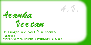 aranka vertan business card